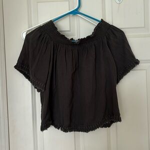 Off shoulder Boho Grey Blouse